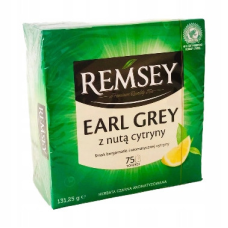 Чорний чай Remsey Earl Grey зі смаком лимона та бергамоту 75 пакетиків