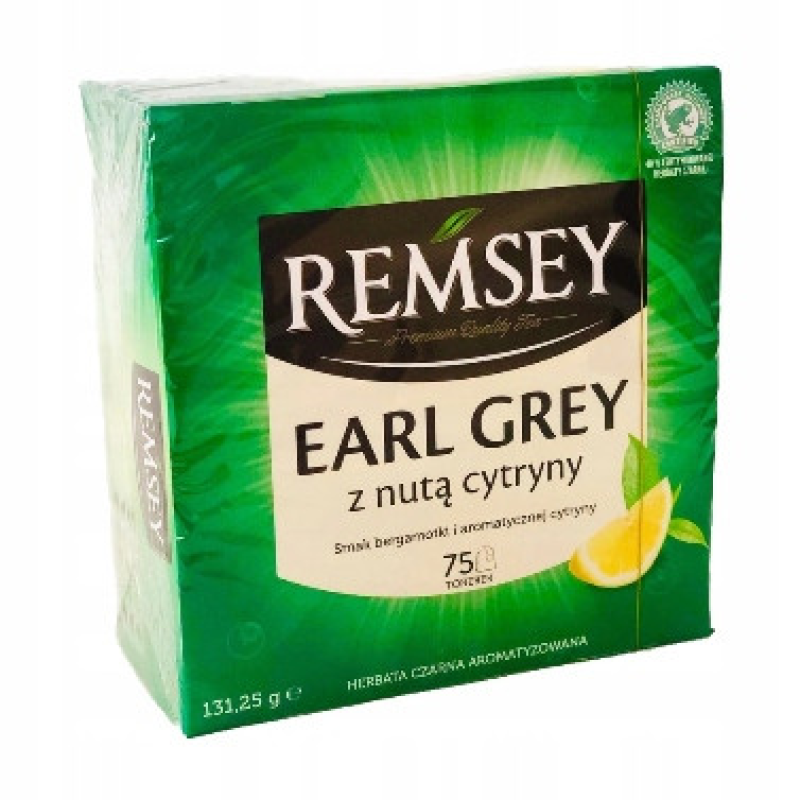 Чорний чай Remsey Earl Grey зі смаком лимона та бергамоту 75 пакетиків