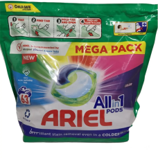 Гель-капсули для прання Ariel Color All in 1 Pods MEGA PACK 63 шт.