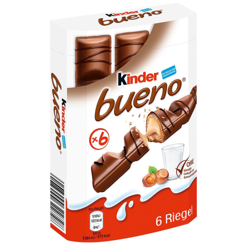 Шоколадні батончики Kinder Bueno 6 шт. 129г.